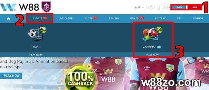 W88 sports betting online review by experts step 1