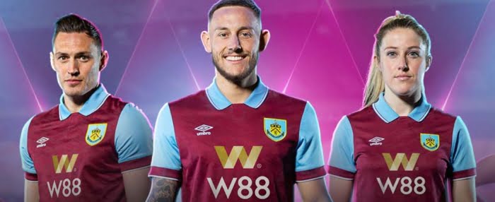 w88 sponsorship deals to partner with Burnley Football Club