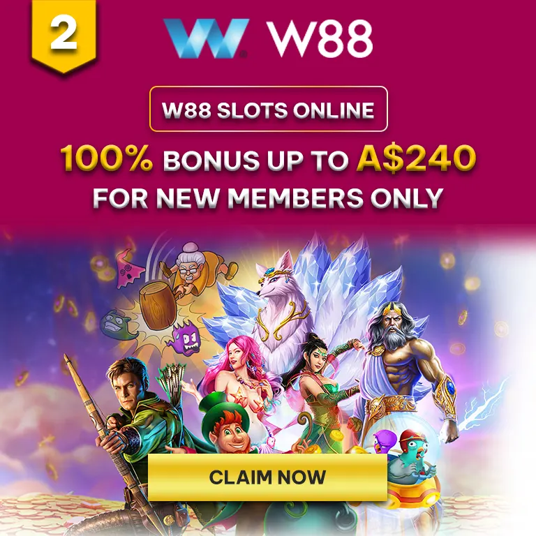 W88 SLOTS ONLINE 100% BONUS UP TO A$240 FOR NEW MEMBERS ONLY