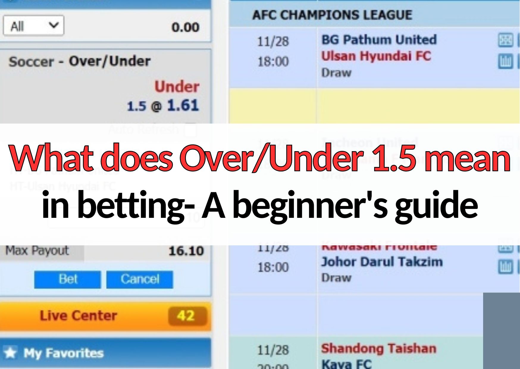 w88zo over under 1.5 meaning in betting