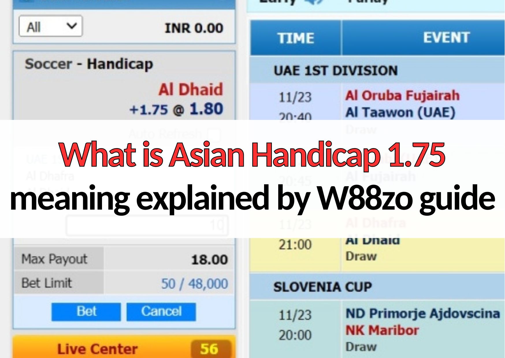 w88zo what is asian handicap 1.75 meaning