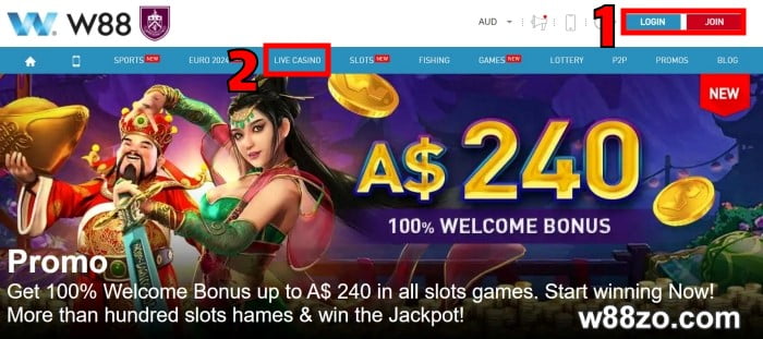 w88zo how to play dragon tiger online casino game tutorial guide step 1